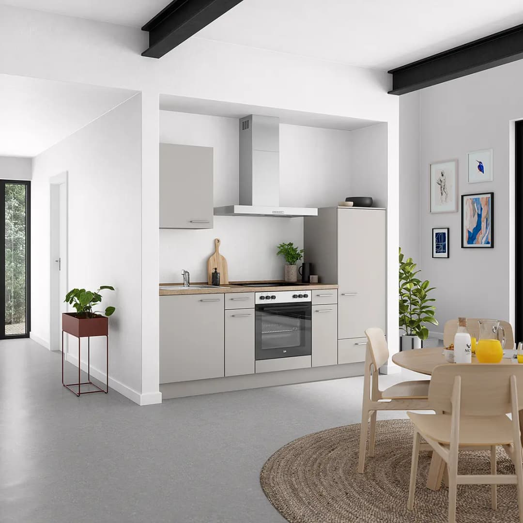 Küchenzeile Low-Line Touch Variante A | Grau
