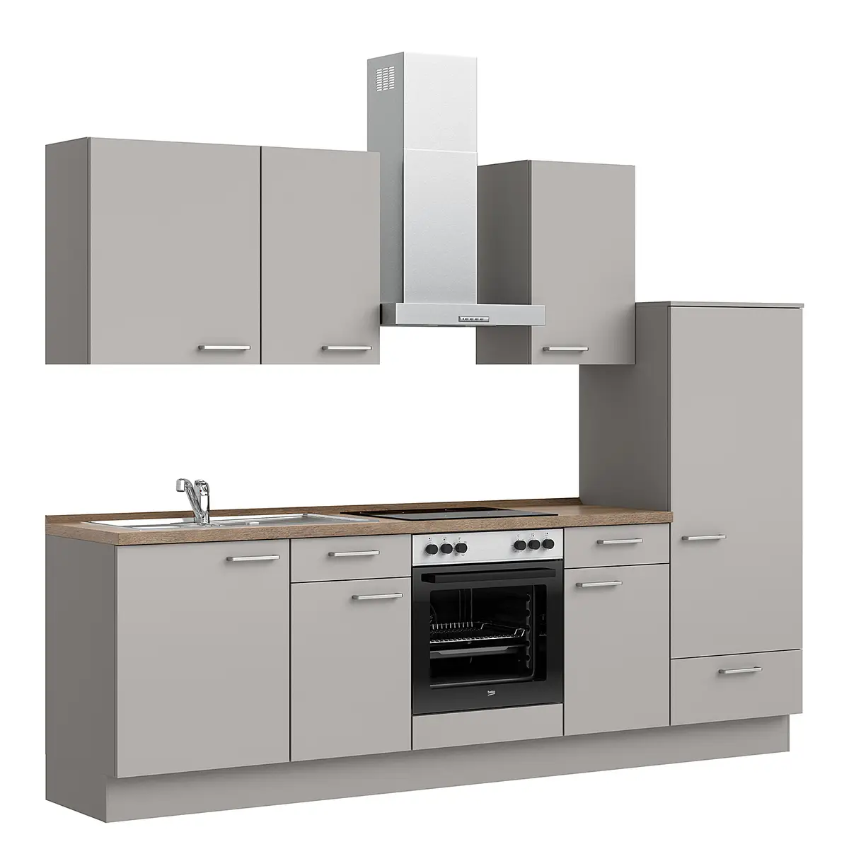 Küchenzeile Low-Line Touch Variante B | Grau