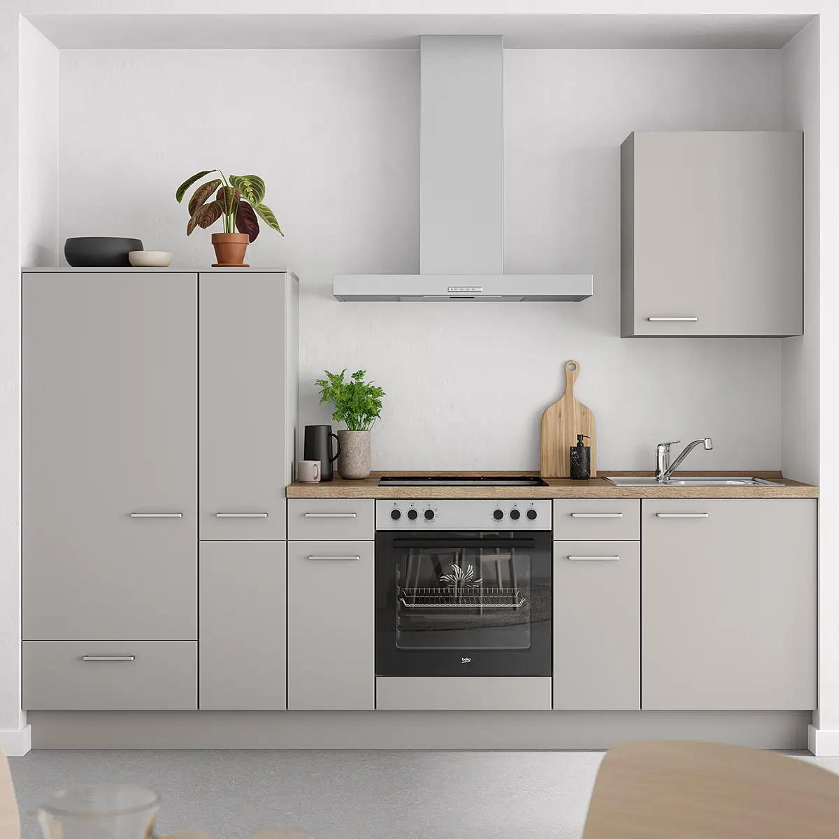 Küchenzeile Low-Line Touch Variante A | Grau