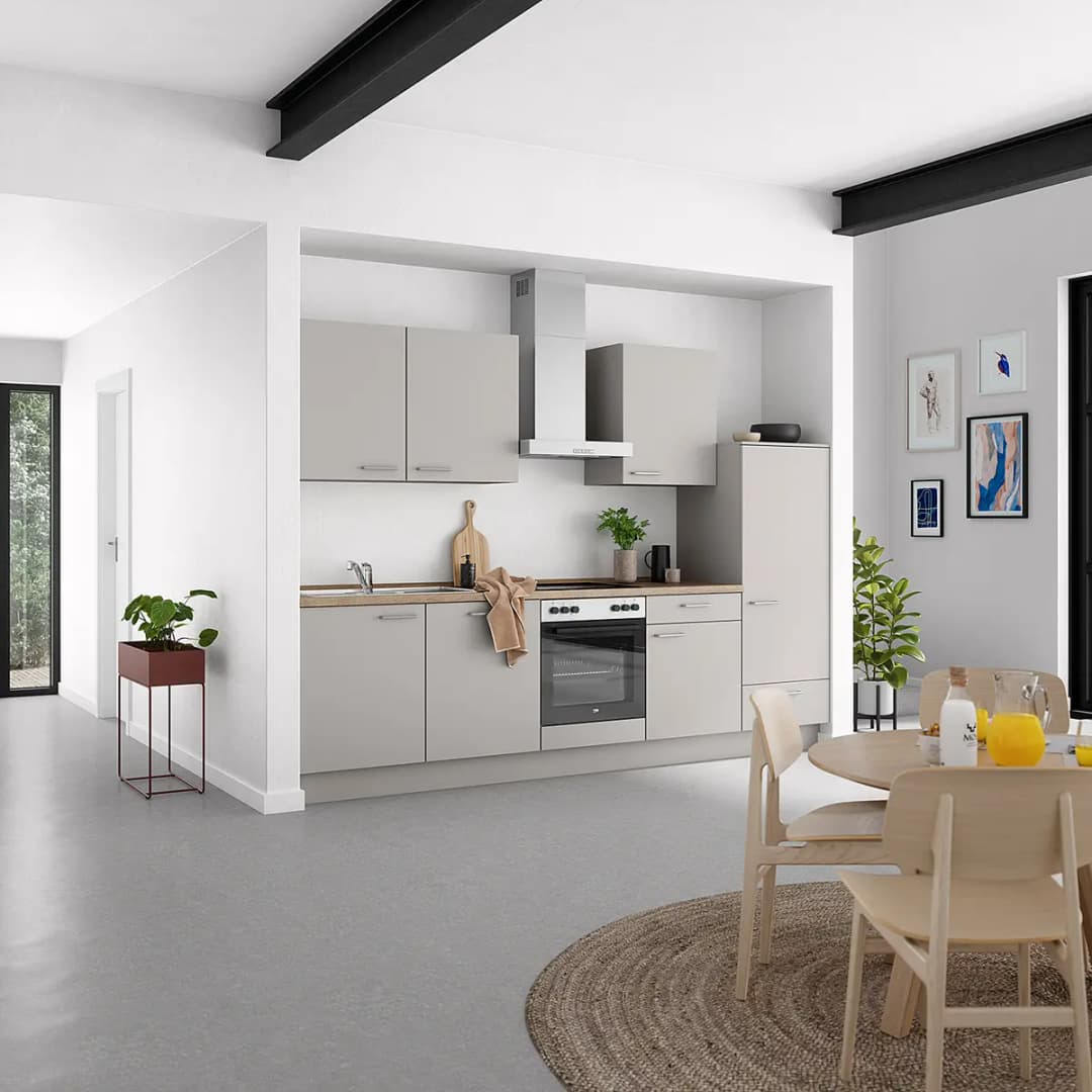 Küchenzeile Low-Line Touch Variante C | Grau