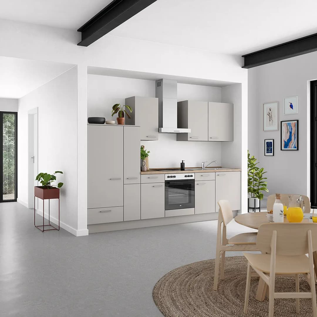 Küchenzeile Low-Line Touch Variante B | Grau
