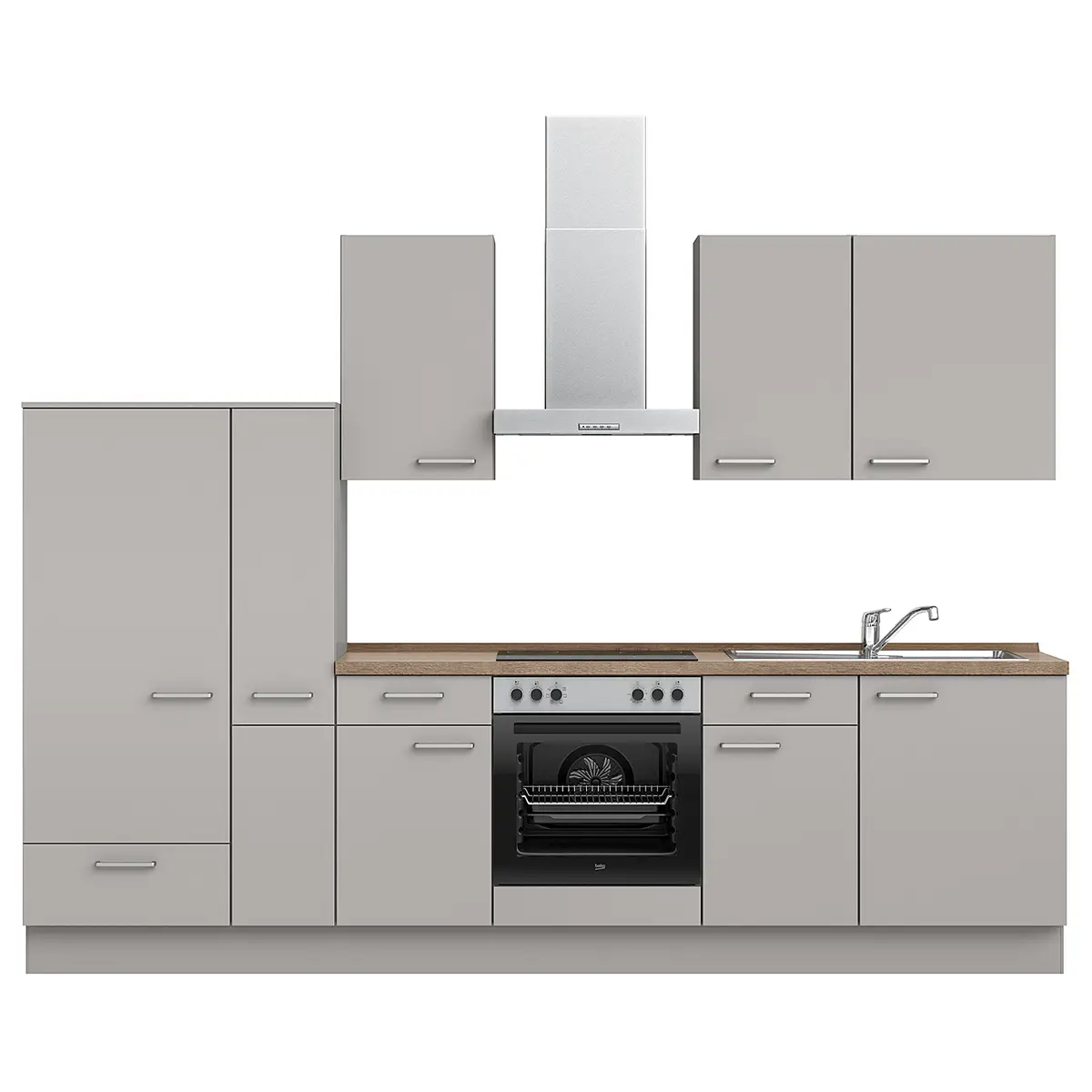 Küchenzeile Low-Line Touch Variante B | Grau