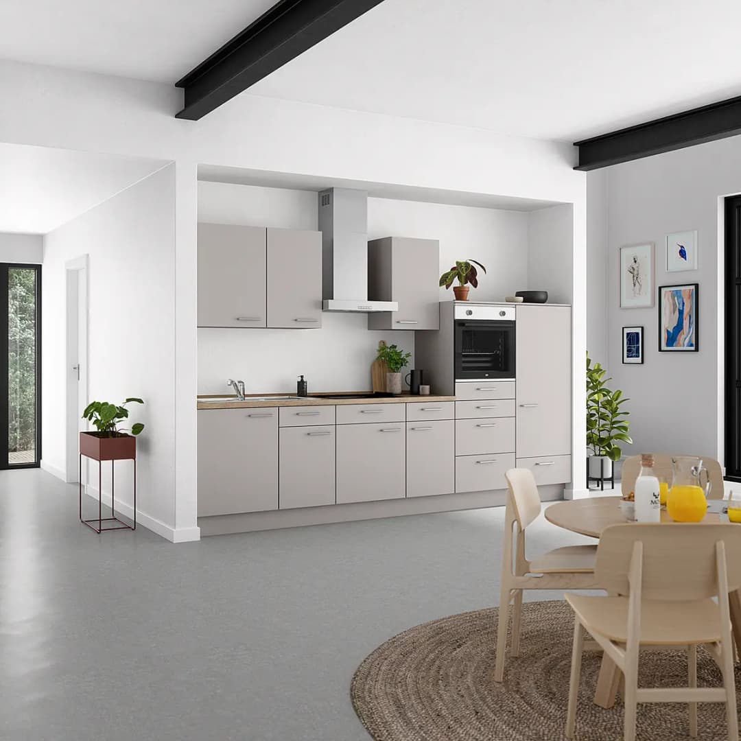 Küchenzeile Low-Line Touch Variante D | Grau