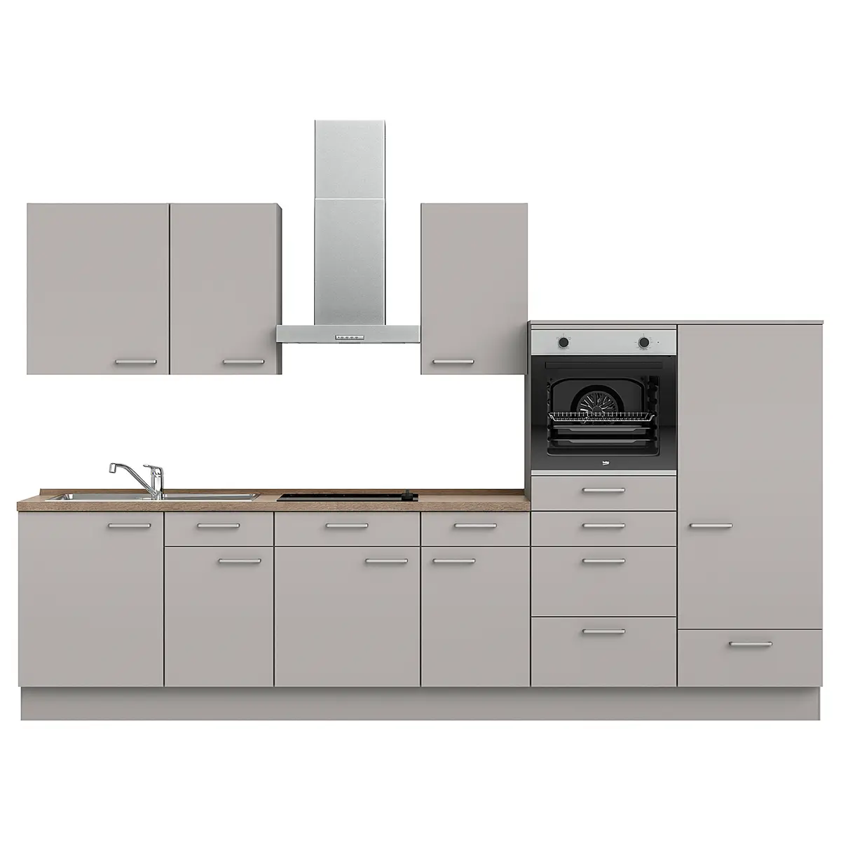 Küchenzeile Low-Line Touch Variante D | Grau
