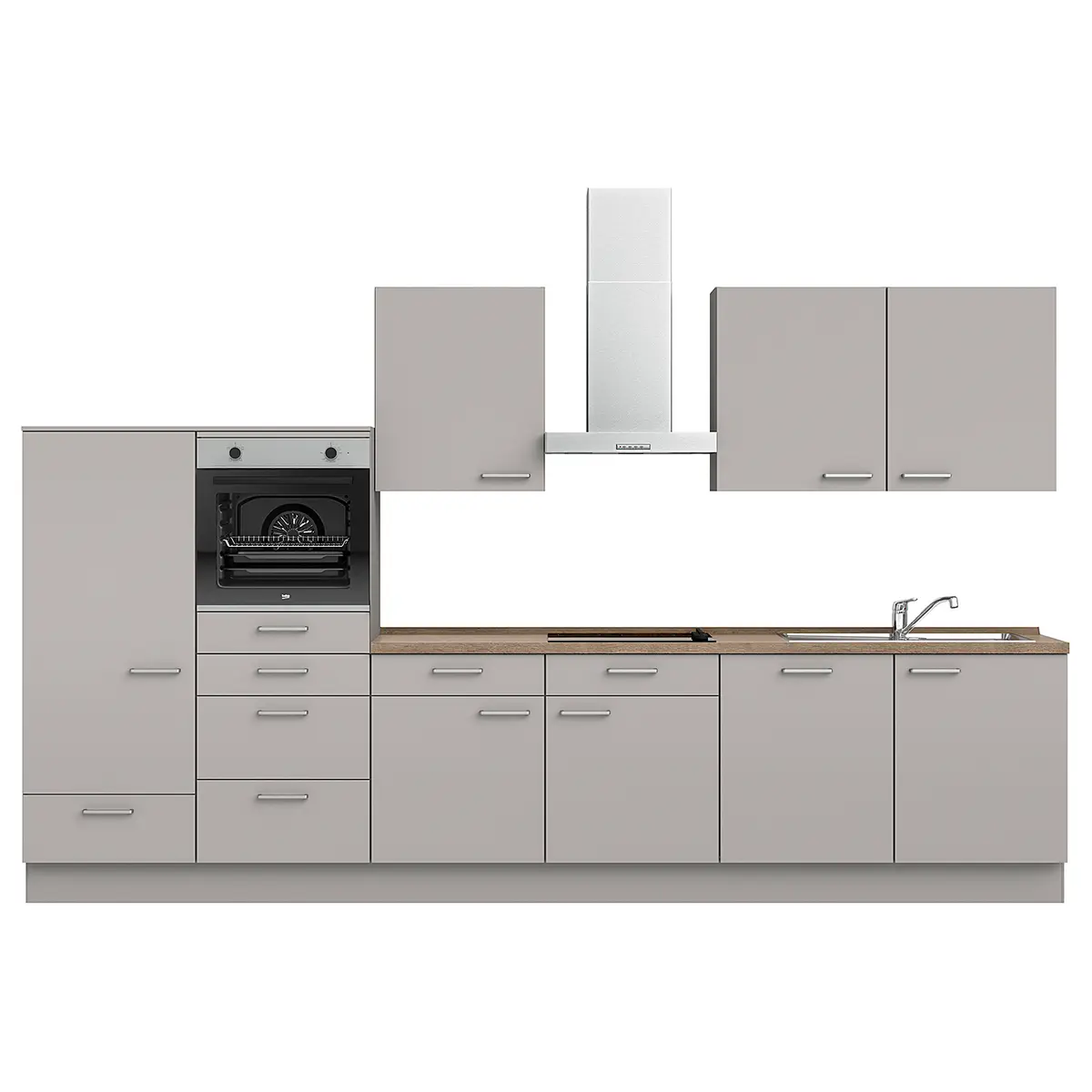 Küchenzeile Low-Line Touch Variante D | Grau