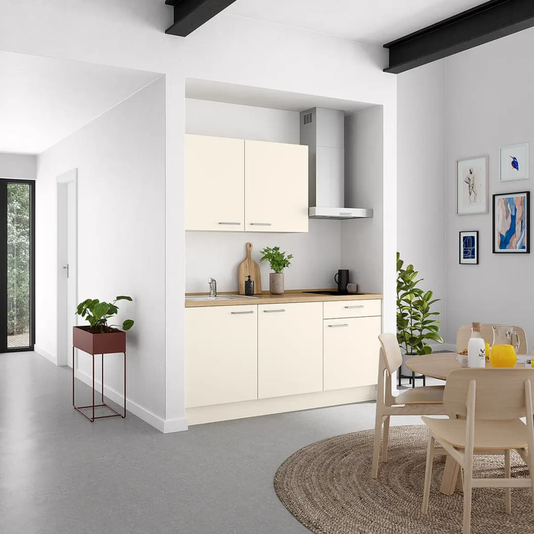 Küchenzeile Low-Line Touch Variante A 180cm | Beige