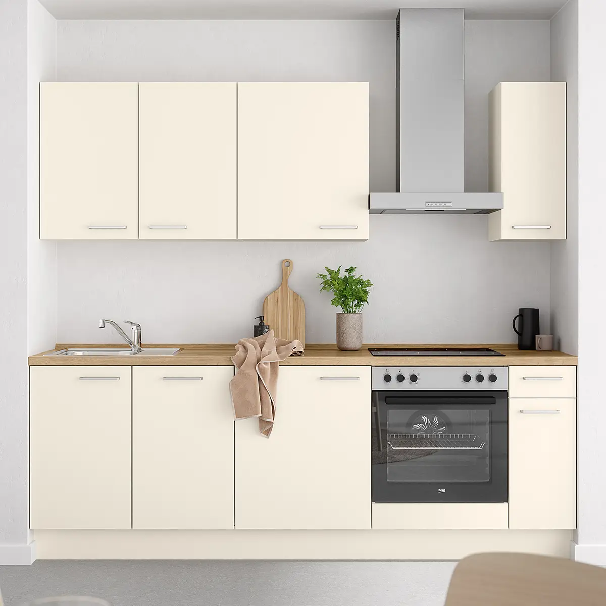 Küchenzeile Low-Line Touch Variante C | Holztöne