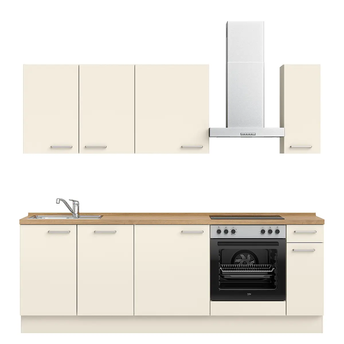 Küchenzeile Low-Line Touch Variante C | Holztöne
