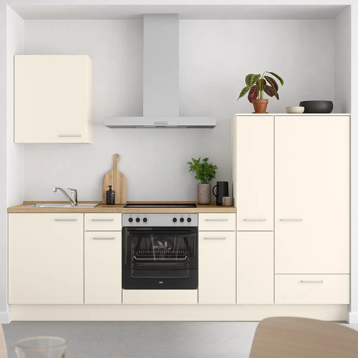 Küchenzeile Low-Line Touch Variante A | Beige