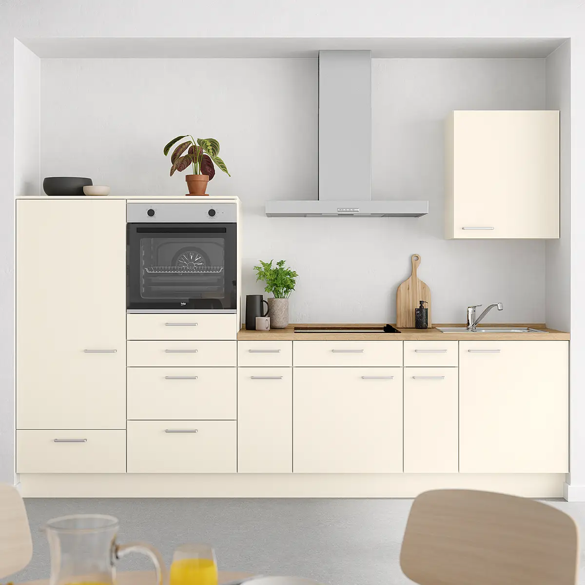 Küchenzeile Low-Line Touch Variante D | Beige