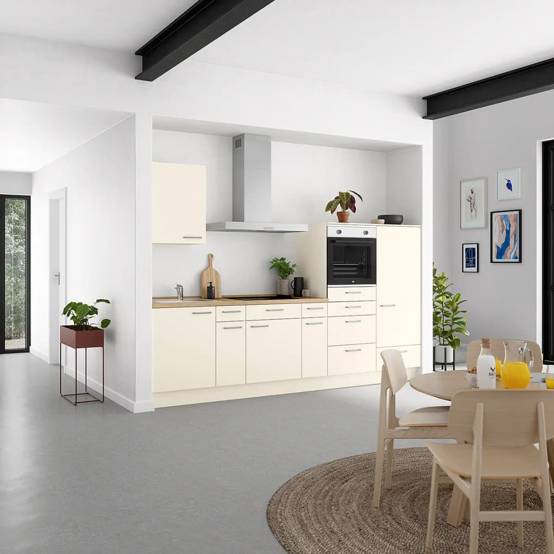 Küchenzeile Low-Line Touch Variante D 300cm | Beige