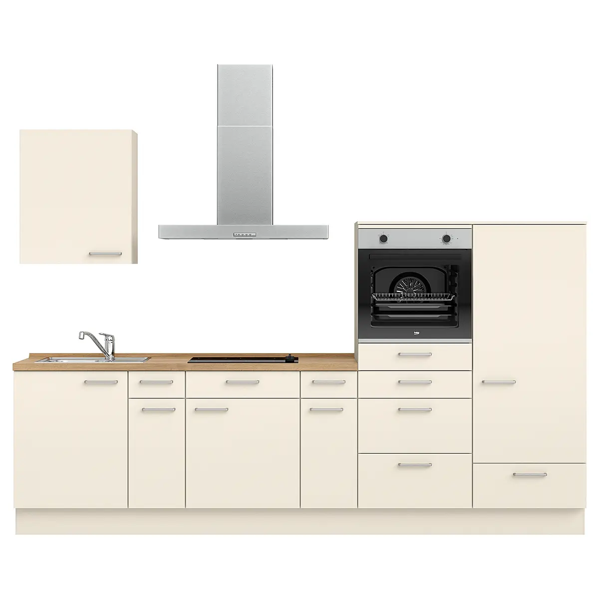 Küchenzeile Low-Line Touch Variante D 300cm | Beige