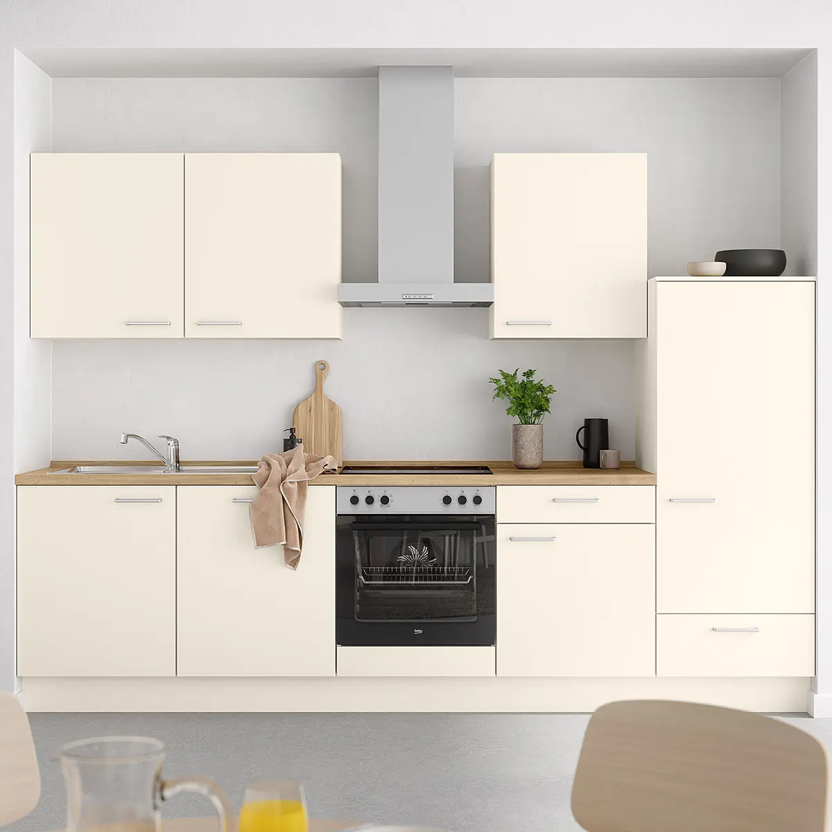 Küchenzeile Low-Line Touch Variante C | Beige