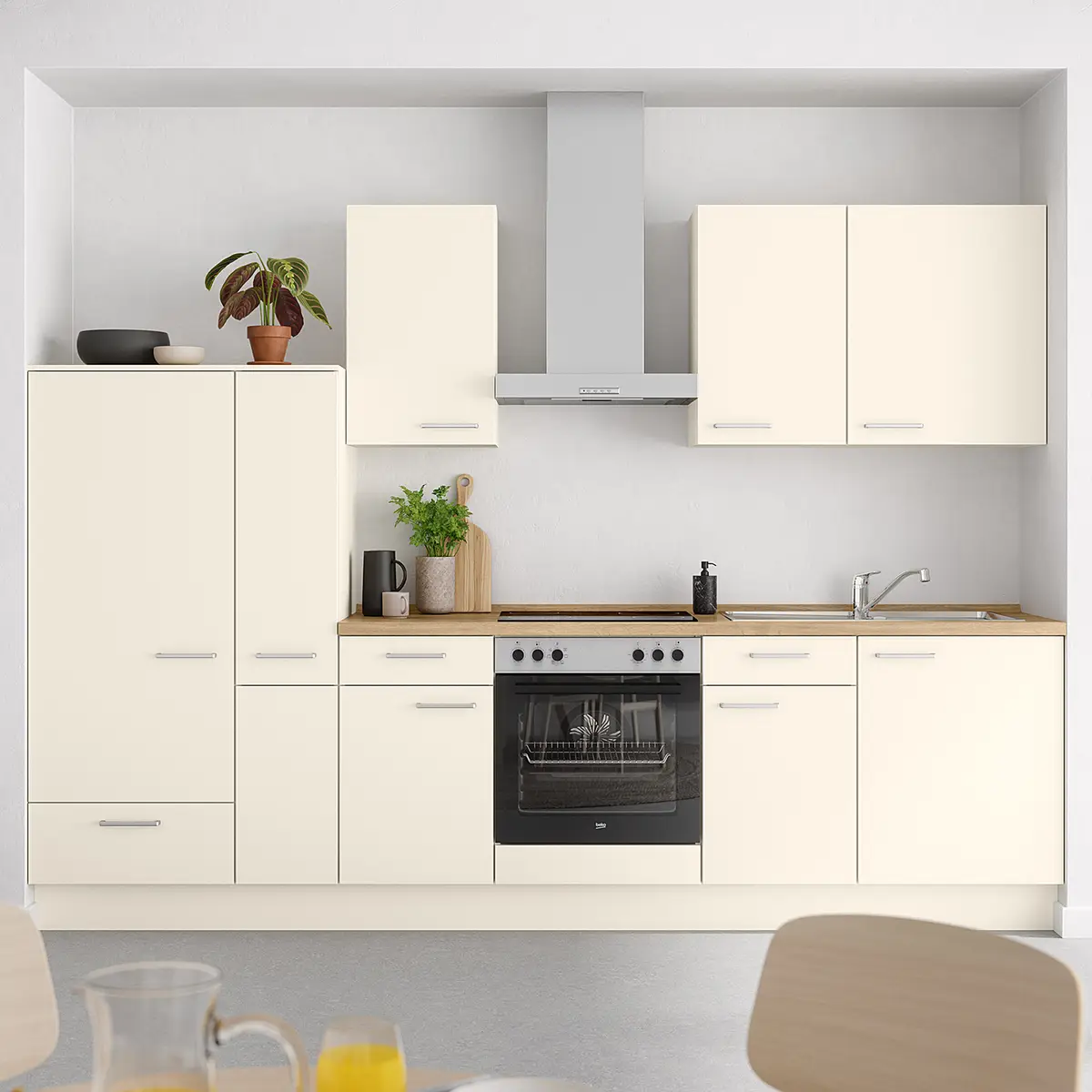 Küchenzeile Low-Line Touch Variante B | Beige