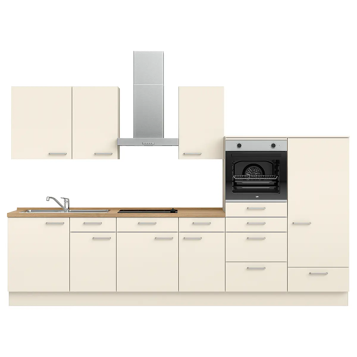 Küchenzeile Low-Line Touch Variante D | Beige