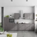 Küchenzeile Low-Line Riva Kombi D 360cm | Grau