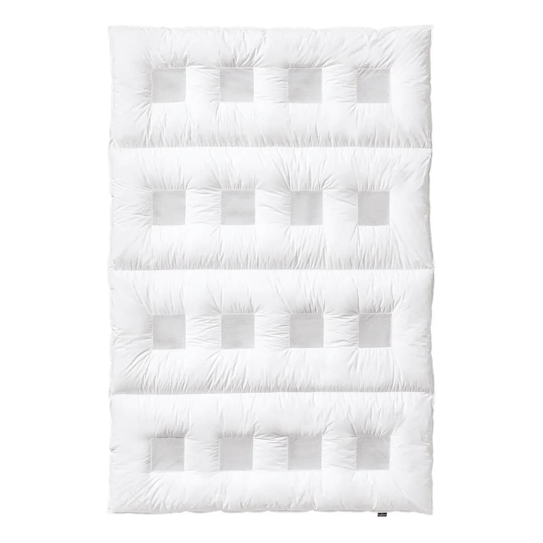 Daunenbettdecke Medium 135 x 200cm Weiß Baumwollstoff | Weiß