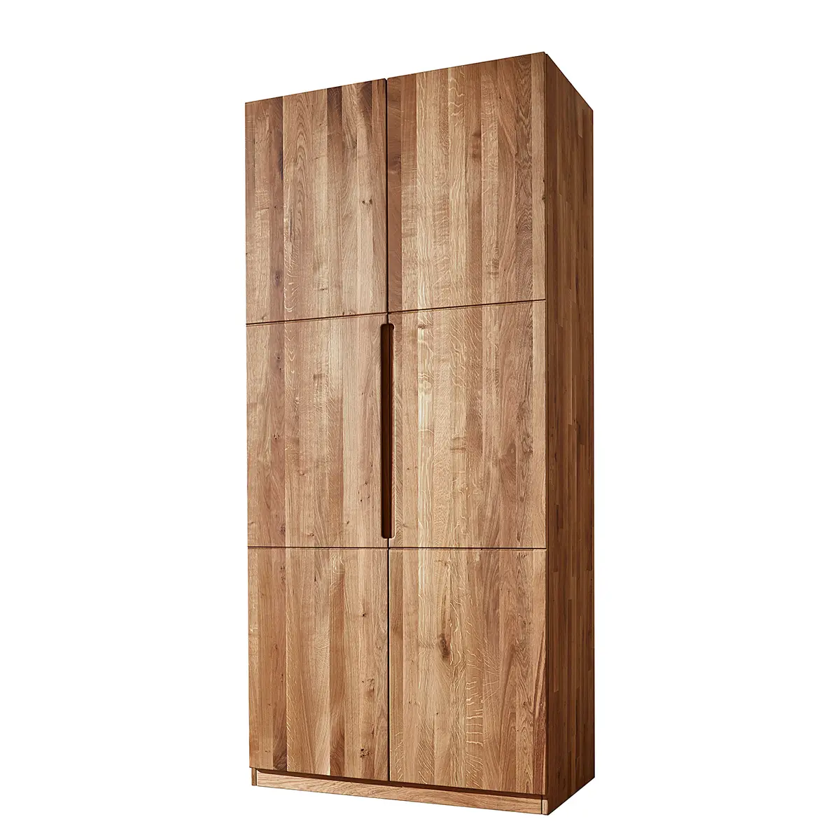 Massiver Drehtürenschrank 102cm Braun | Braun