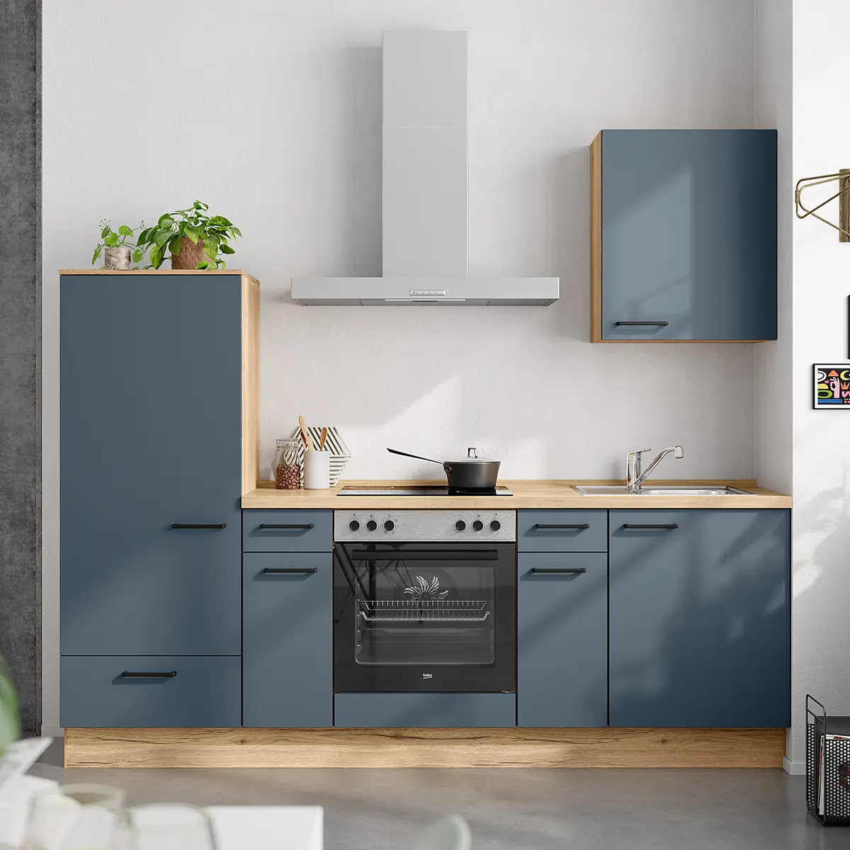 Küchenzeile Low-Line Easytouch Kombi A | Blau