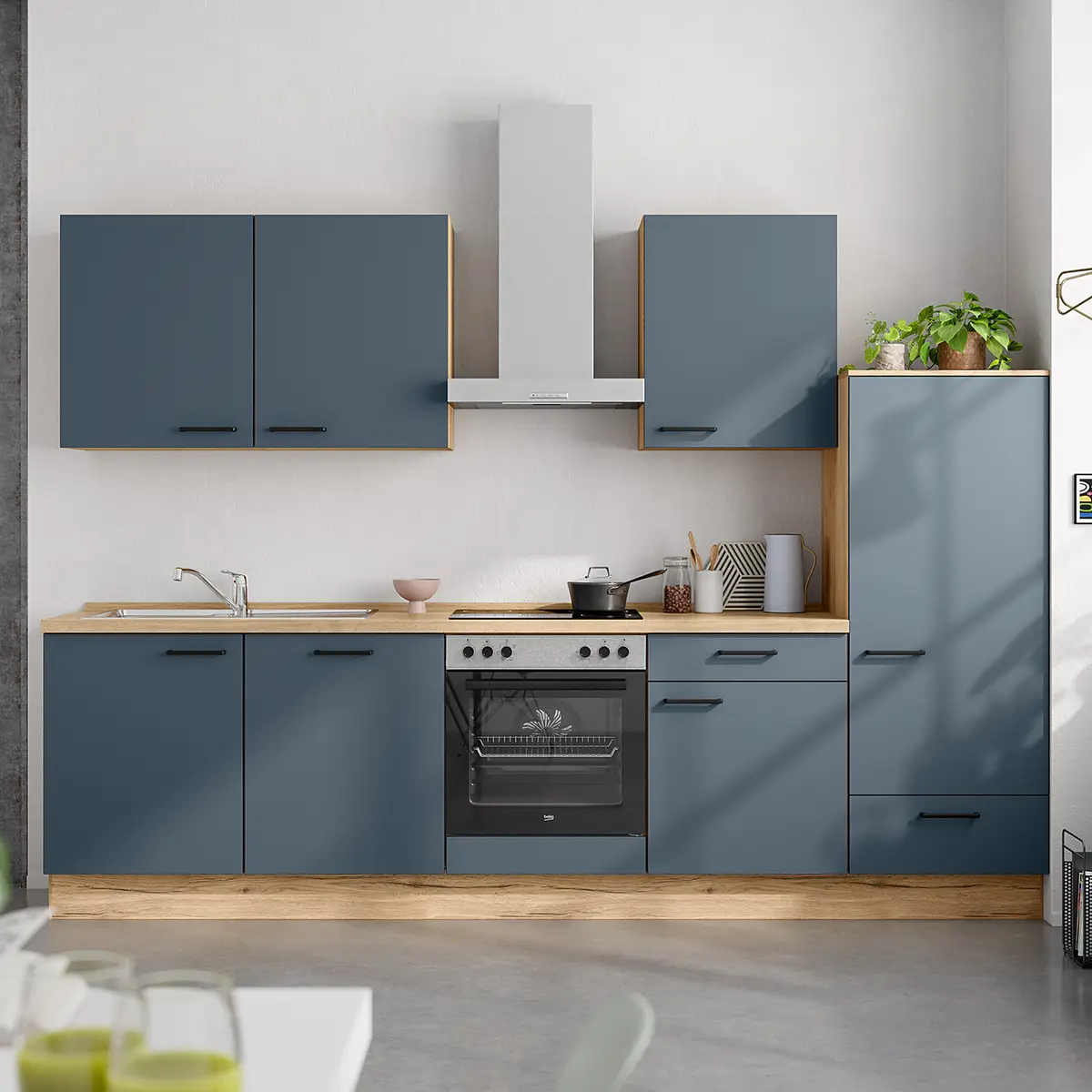 Küchenzeile Easytouch Kombi C 300cm | Blau