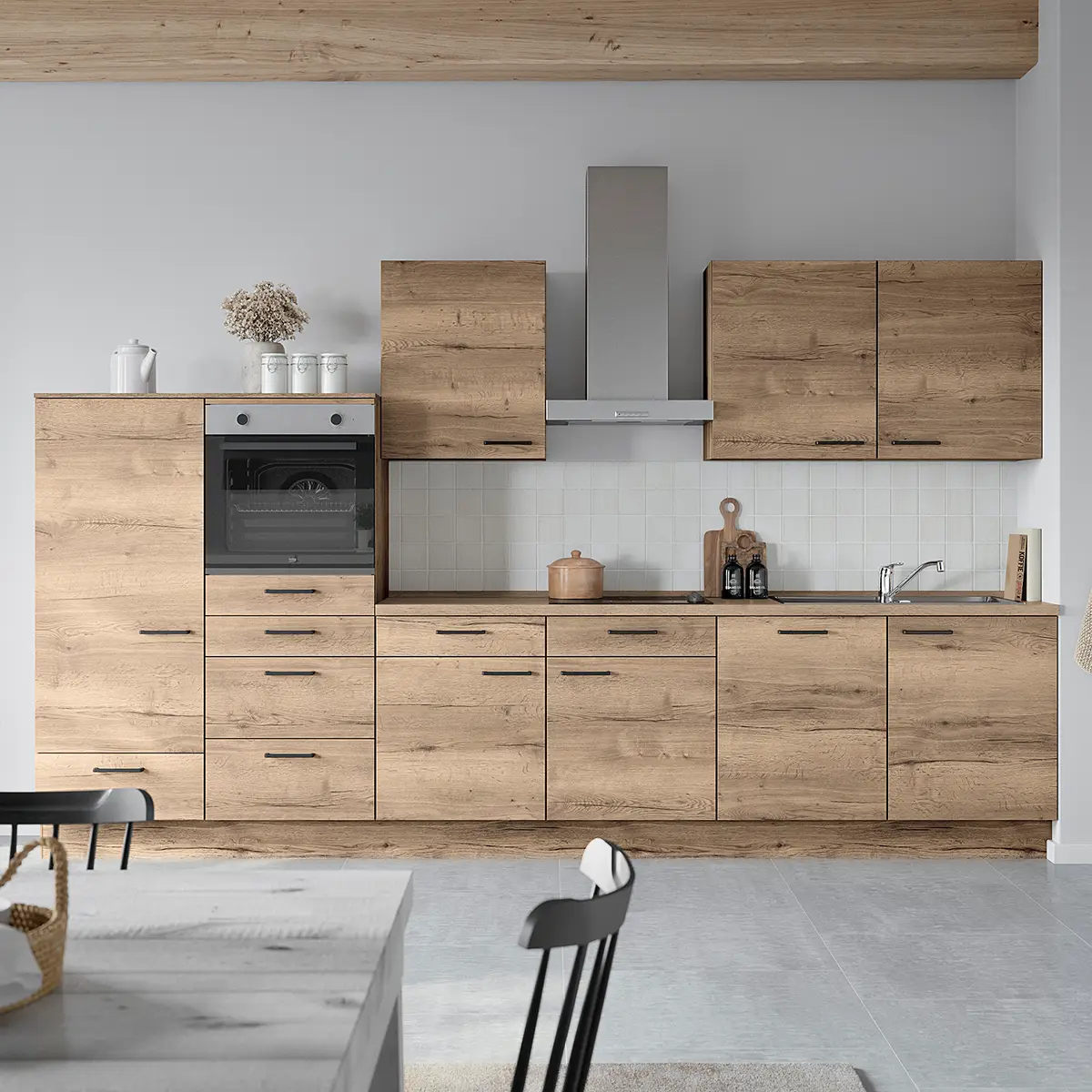 Nobilia Küchenzeile Low-Line Structura Kombi D | Braun