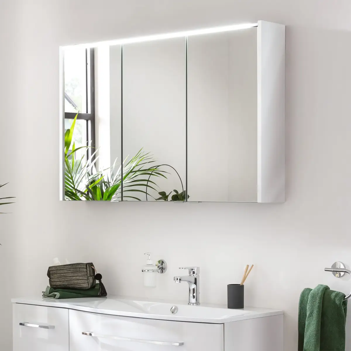 Spiegelschrank Verona 110cm Weiß/Weiß | Weiß