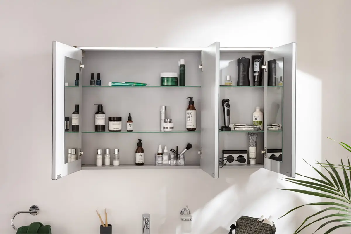 Spiegelschrank Verona 110cm Weiß/Weiß | Weiß