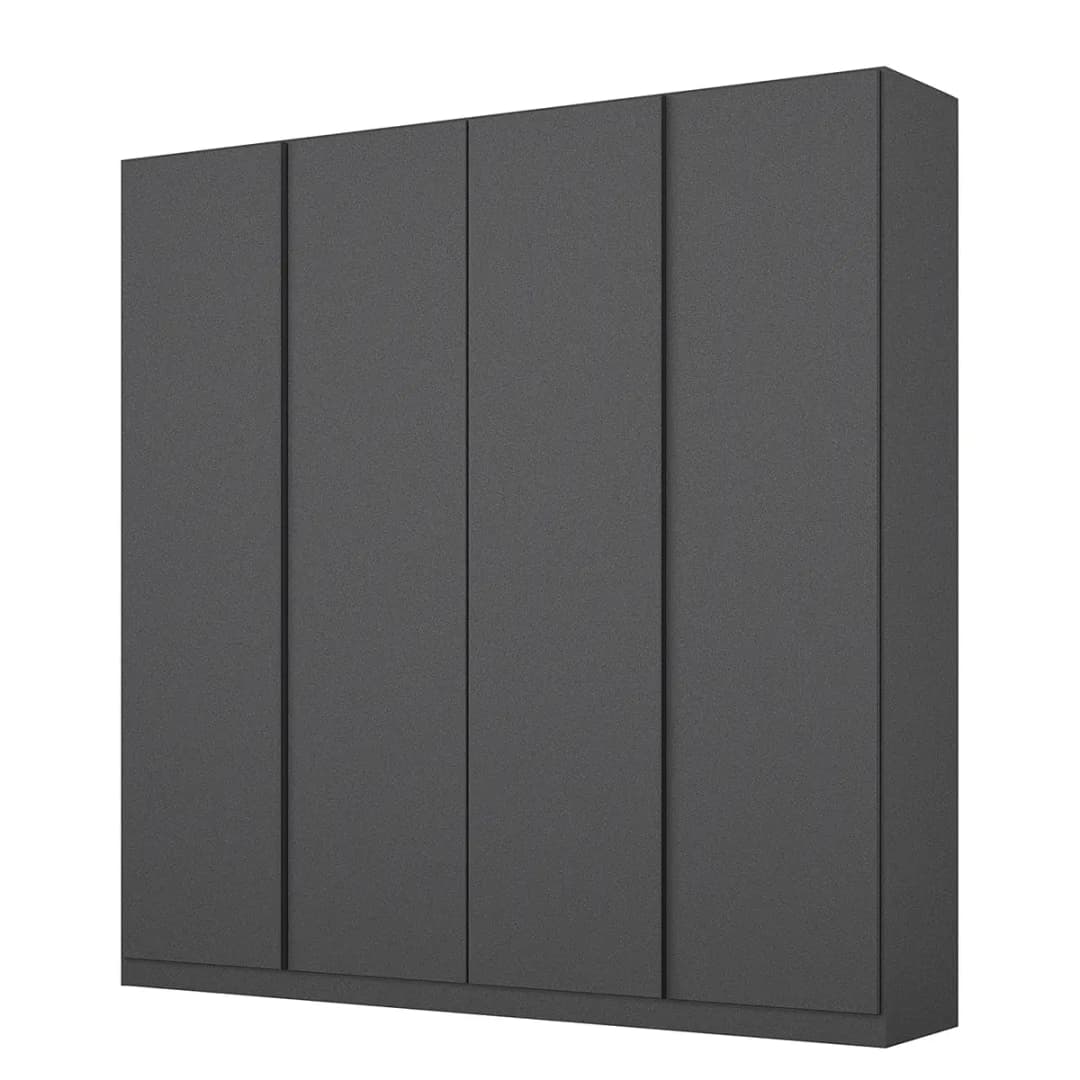 Drehtürenschrank 181cm Grau/Graumetallic Premium | Grau