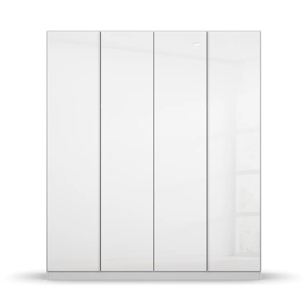 Drehtürenschrank mit Glas 181cm Weiß/Alpinweiß Premium | Weiß