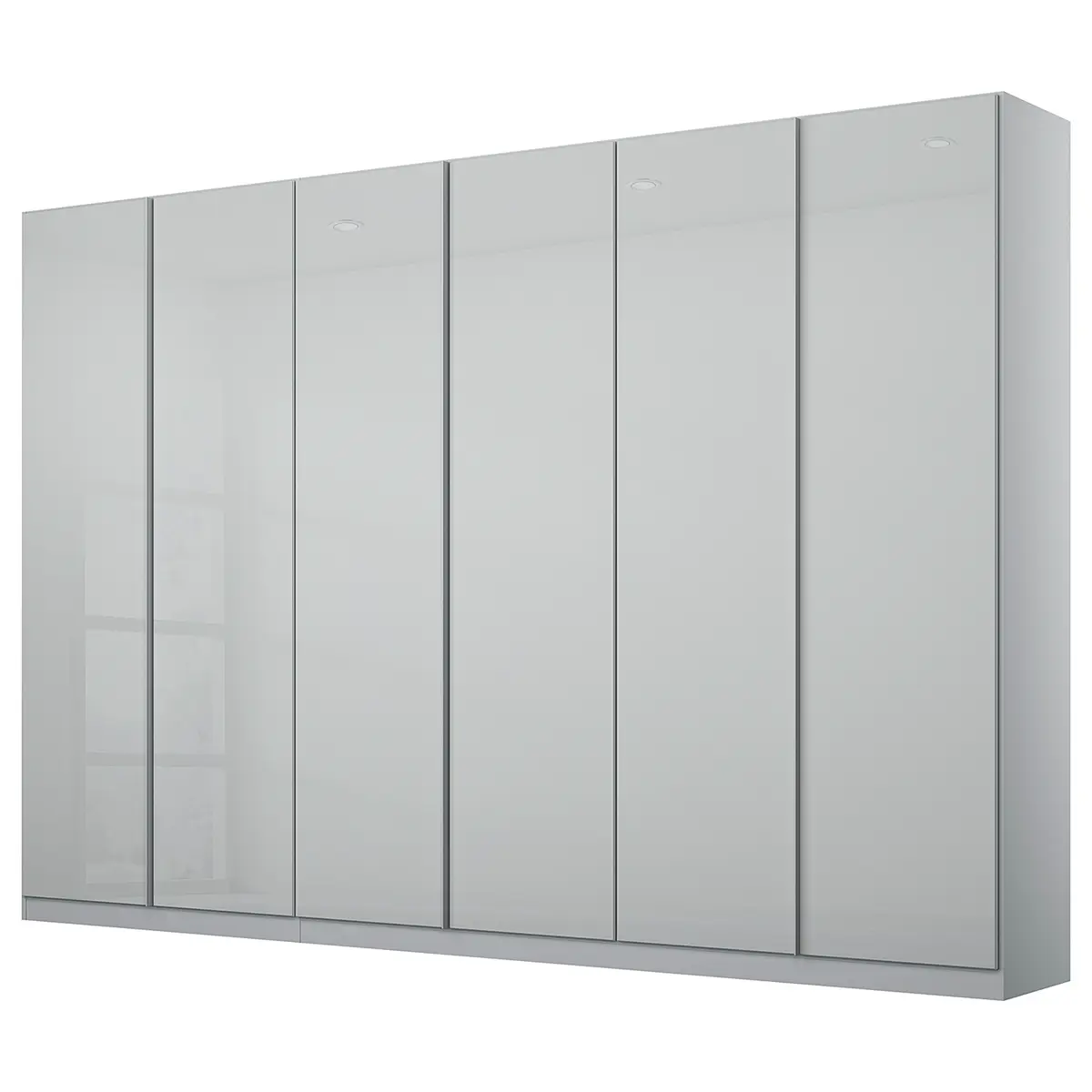 Drehtürenschrank mit Glas 271cm Grau/Seidengrau Premium | Grau