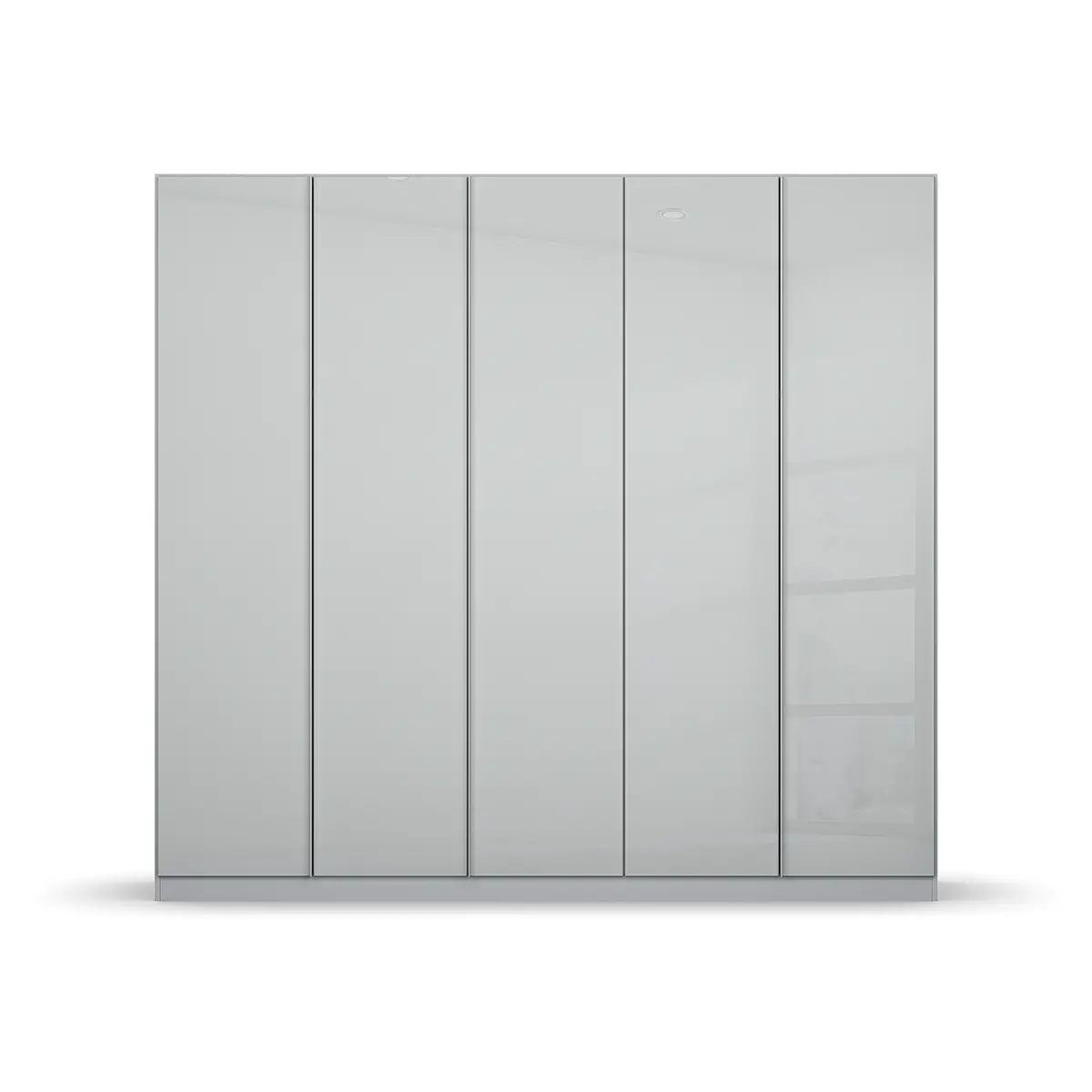 Drehtürenschrank mit Glas 226cm Grau/Seidengrau Basic | Grau