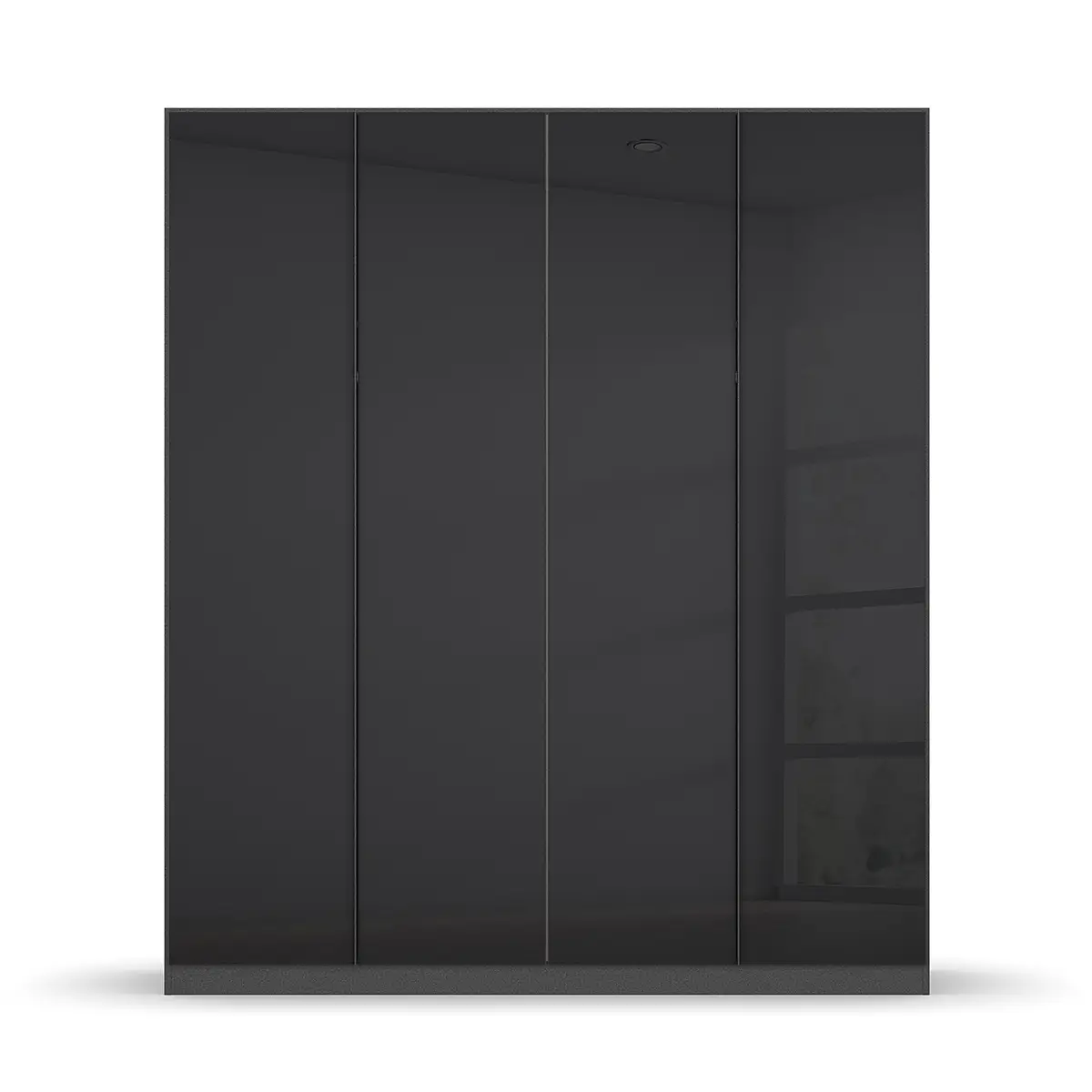 Drehtürenschrank mit Glas 181cm Grau/Graumetallic Premium