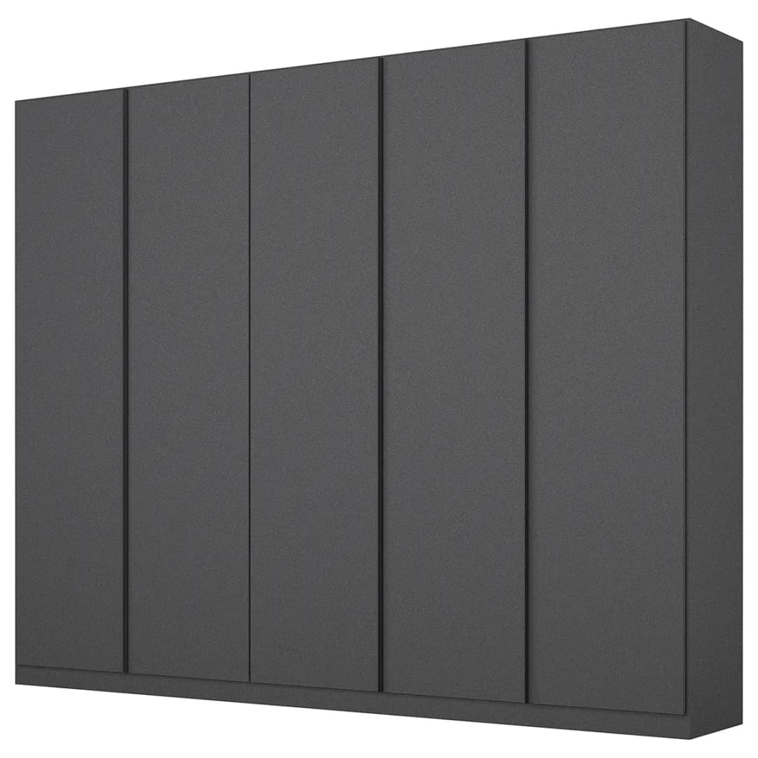 Drehtürenschrank 226cm Grau/Graumetallic Basic | Grau