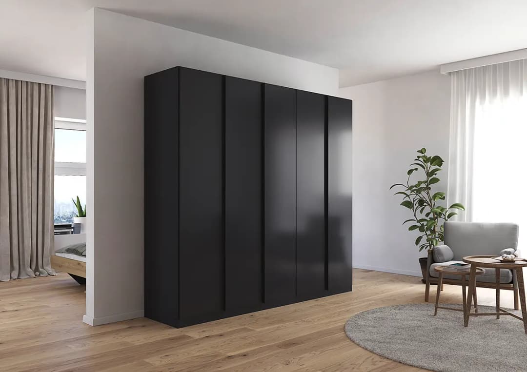 Drehtürenschrank 226cm Grau/Graumetallic Basic | Grau