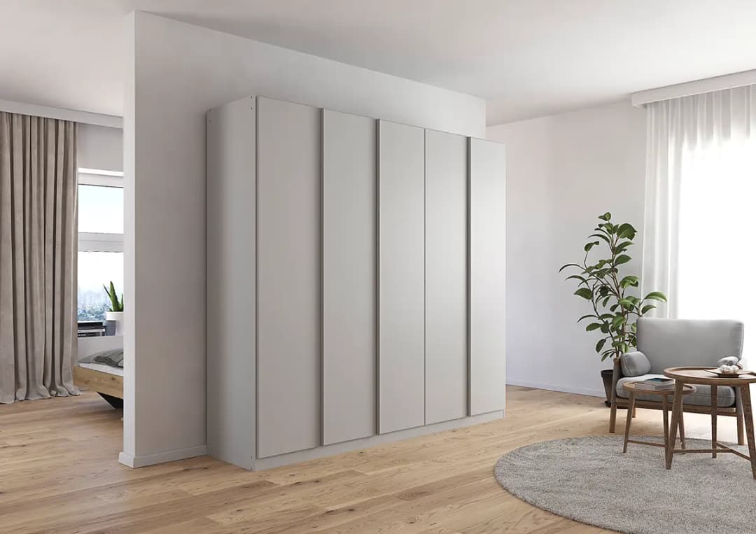 Drehtürenschrank 226cm Grau/Seidengrau Basic | Grau