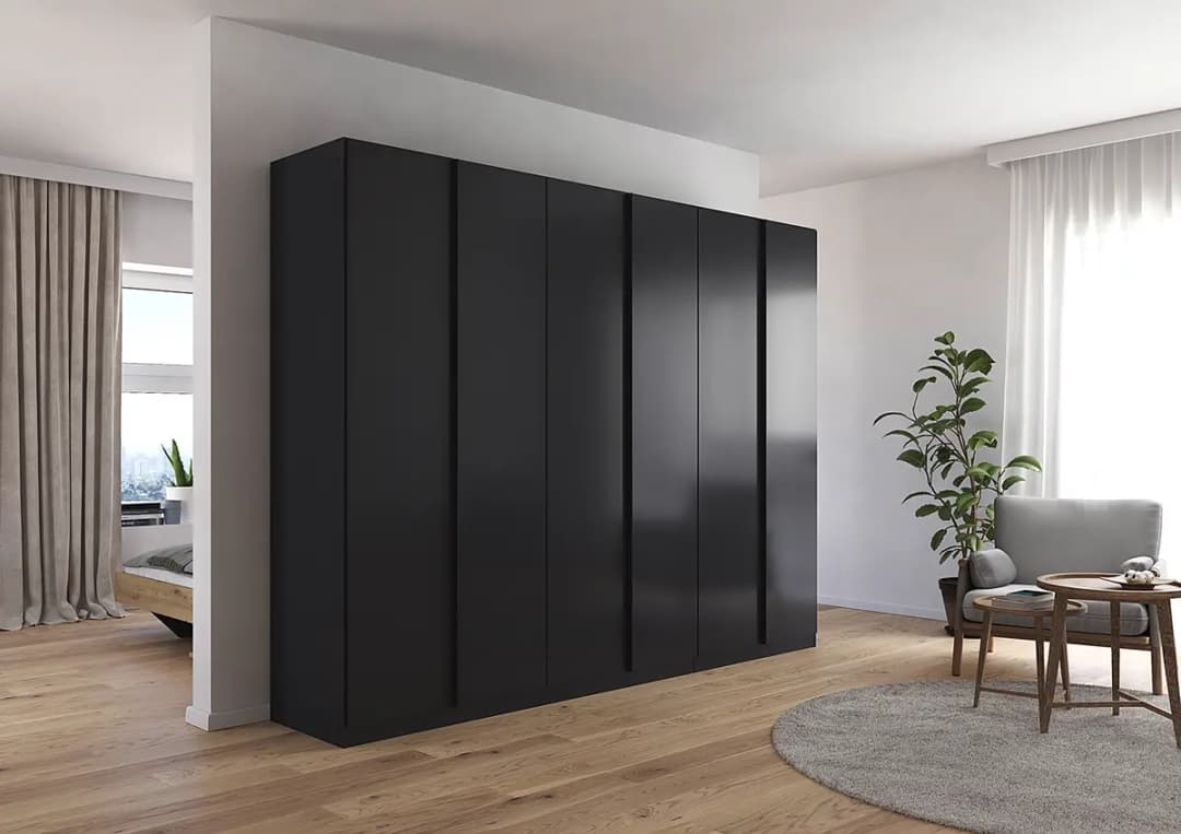 Drehtürenschrank 271cm Grau/Graumetallic Basic | Grau