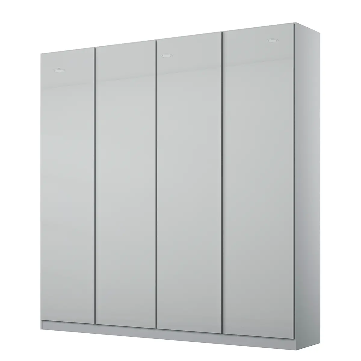 Drehtürenschrank mit Glas 181cm Grau/Seidengrau Basic | Grau