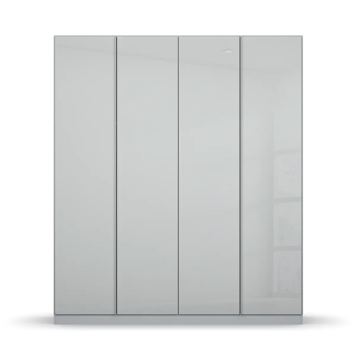 Drehtürenschrank mit Glas 181cm Grau/Seidengrau Basic | Grau