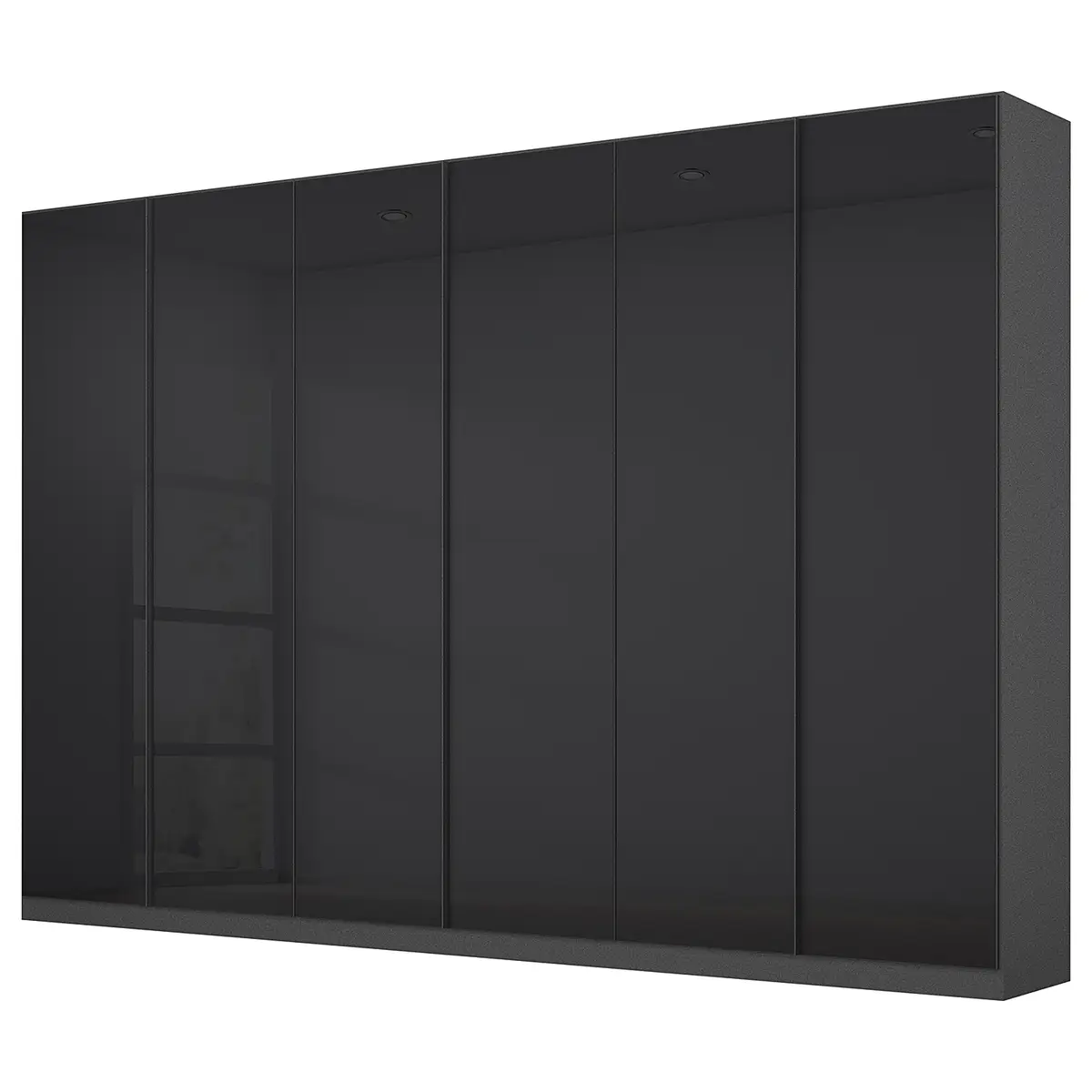 Drehtürenschrank mit Glas 271cm Grau/Graumetallic Basic | Grau