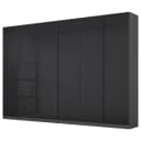 Drehtürenschrank mit Glas 271cm Grau/Graumetallic Basic | Grau