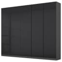 Drehtürenschrank mit Glas 226cm Grau/Graumetallic Basic | Grau