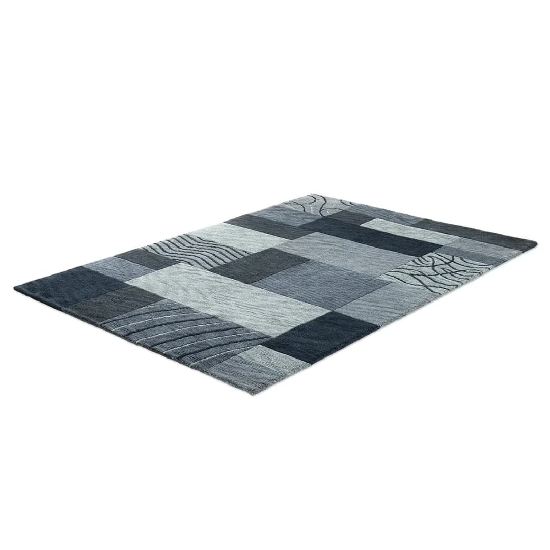 Wollteppich Domas Grau/Anthrazit 70 x 140cm Wolle | Grau