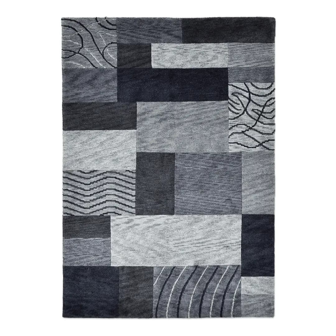 Wollteppich Domas Grau/Anthrazit 140 x 200cm Wolle | Grau