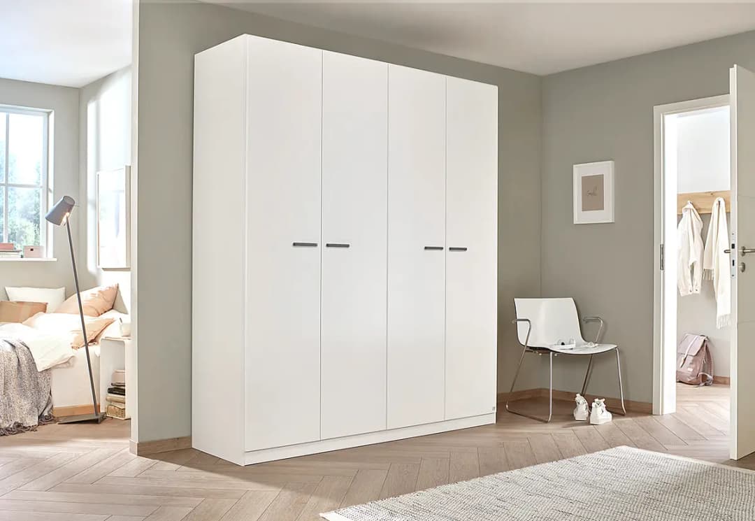 Drehtürenschrank 181cm Weiß/Alpinweiß ohne Spiegeltür/-en