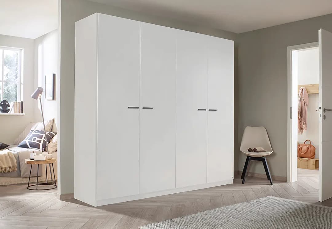 Drehtürenschrank 226cm Weiß/Alpinweiß ohne Spiegeltür/-en