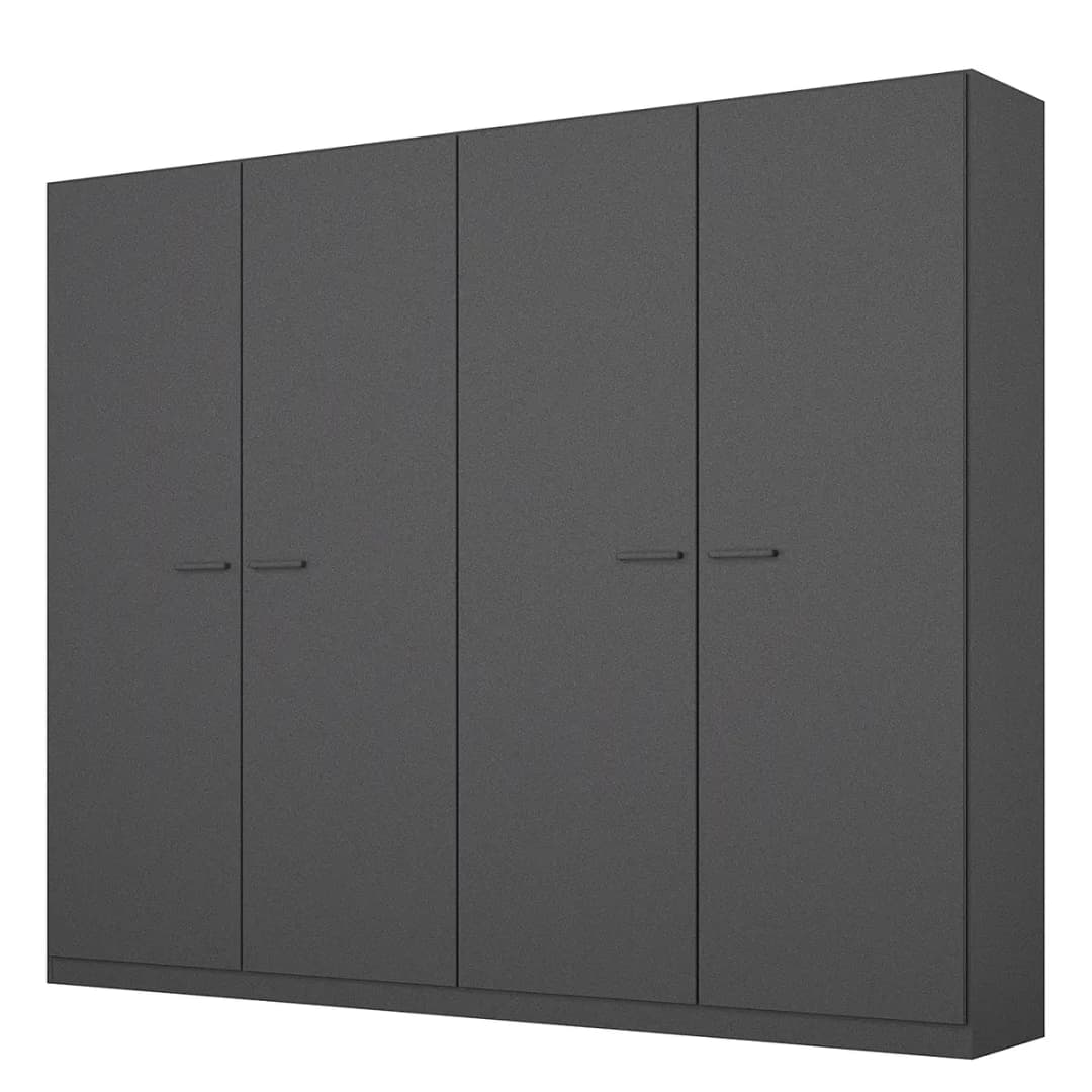 Schlafzimmer-Set mit 180er Bett 226cm Grau/Graumetallic | Grau