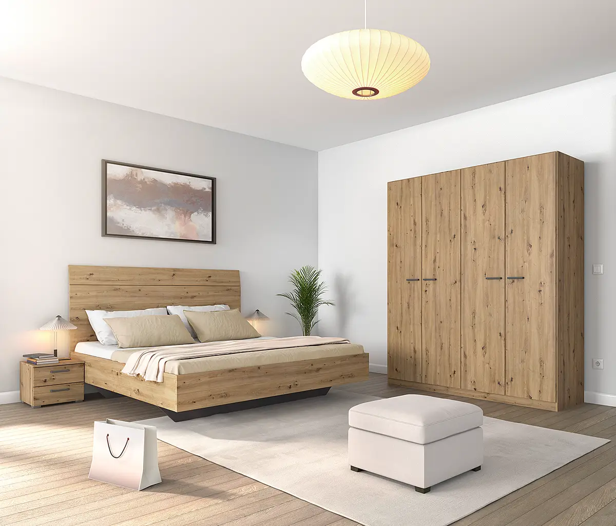 Schlafzimmer-Set mit 180er Bett | Braun