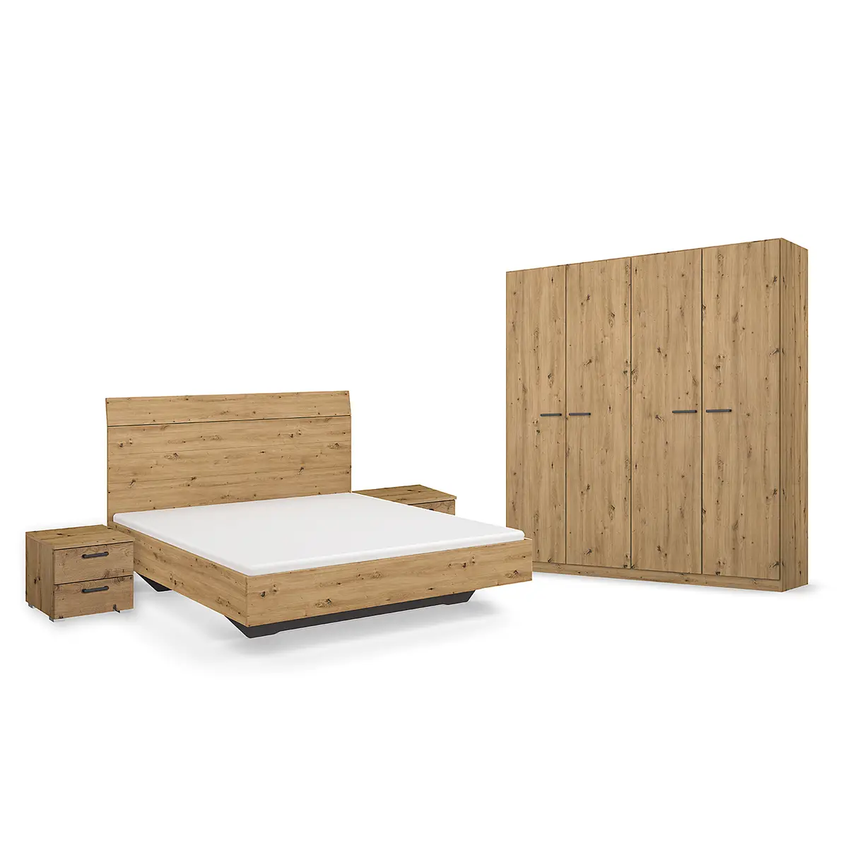 Schlafzimmer-Set mit 180er Bett | Braun