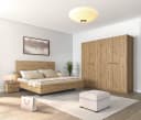 Schlafzimmer-Set mit 160er Bett 226cm Braun/Eiche Artisan Dekor