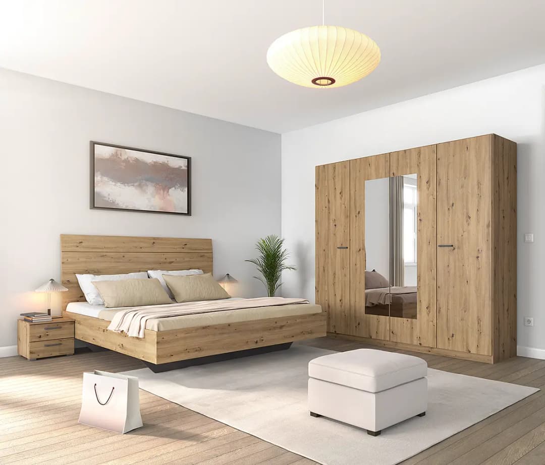 Schlafzimmer-Set mit 160er Bett | Braun